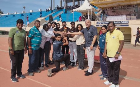 கோவை நேரு விளையாட்டு அரங்கில் தடகளப் போட்டி! ஆர்வத்துடன் களமிறங்கிய மாணவ,மாணவியர்கள்!