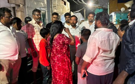 மழைநீருடன் சாக்கடை நீர் வீடுகளுக்குள் புகுந்து பாதிப்பு! அமைச்சர் சம்பத்குமார் ஆய்வு!